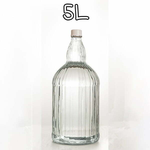 زجاجة ماء زجاجية لامعة 5 لتر