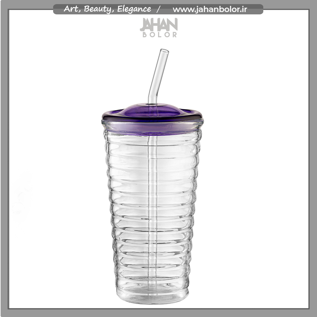 بلور سازی جهان بلور (بلورسازی شاکری) Eliza Smoothie Glass with Straw